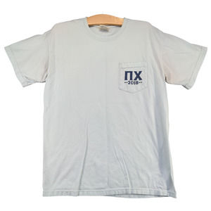 Comfort Colors Men's Pi Chi 2018 Graphic T-Shirt Blue Medium Fraternity